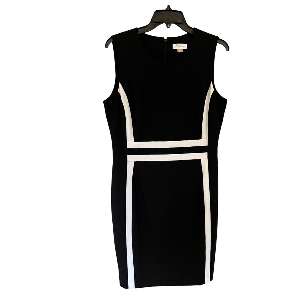 CALVIN KLEIN black and while dress.